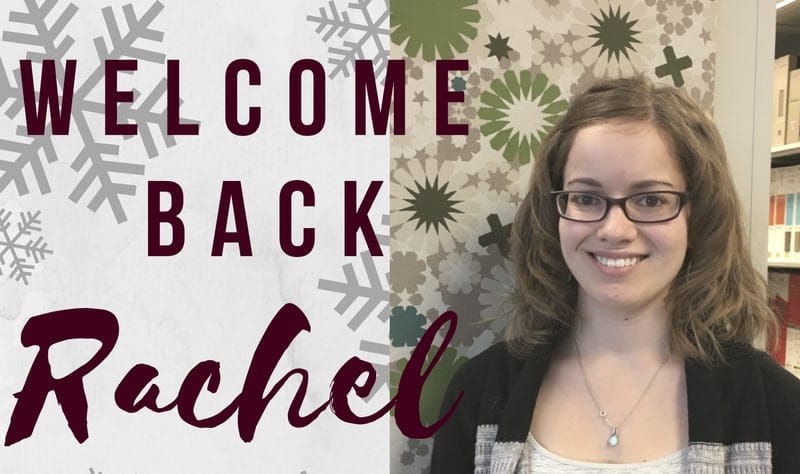 Welcome back Rachel Marks!